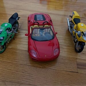 Ferrari , Suzuki and Kawasaki car and motorcycles
